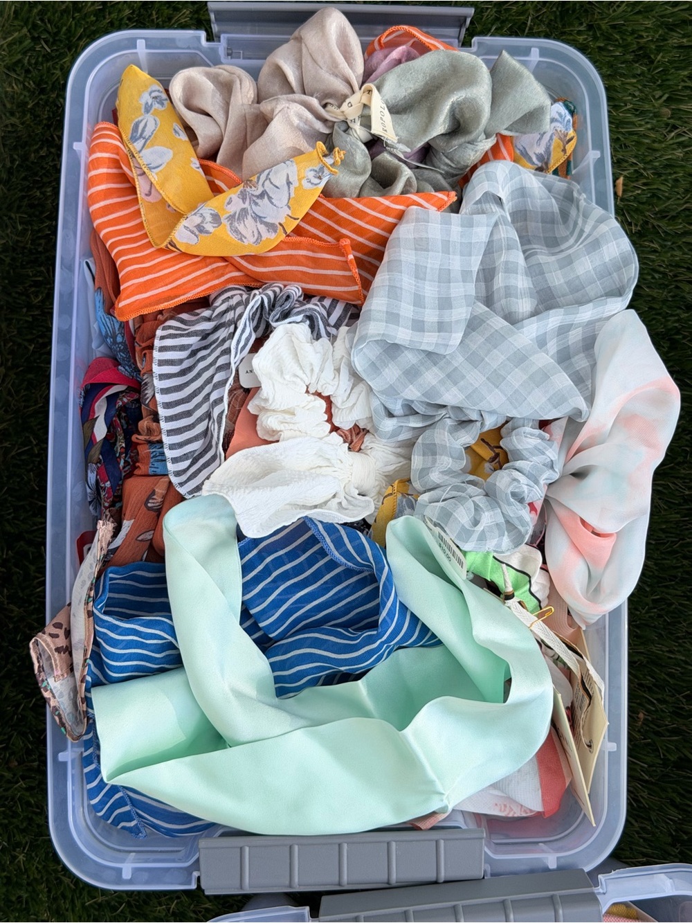 Kids Hair Scrunchie Set - Mint, Blue, Gray, Orange & More